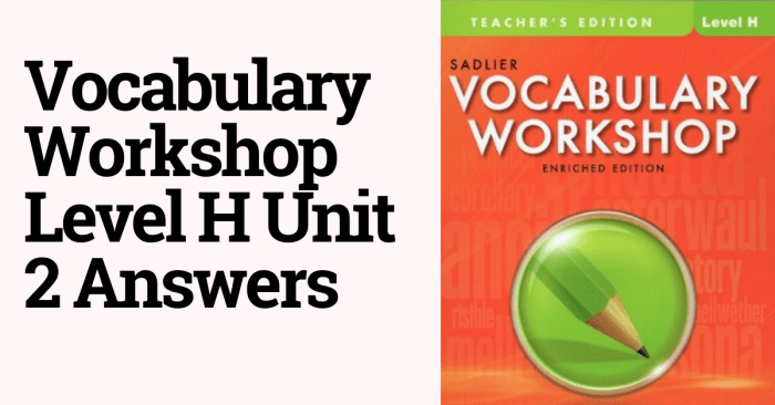 Vocabulary workshop level h unit 2