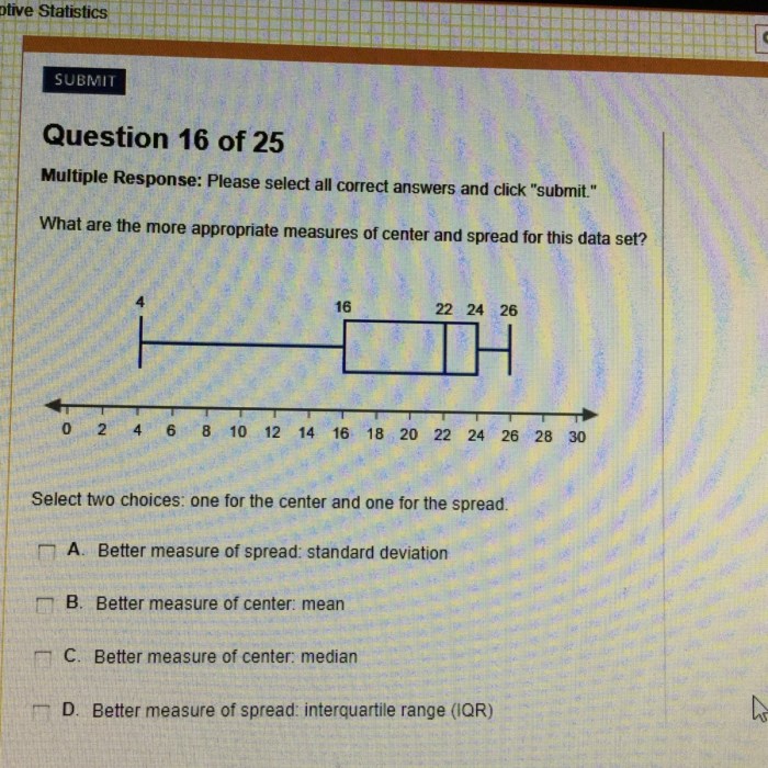 Measures of center and spread worksheet answers